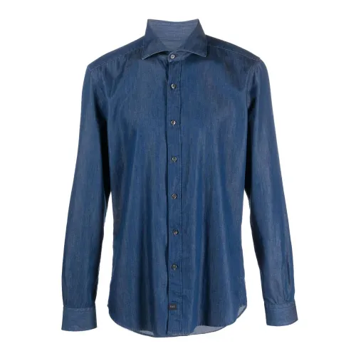 Fay , Casual Shirts ,Blue male, Sizes:
