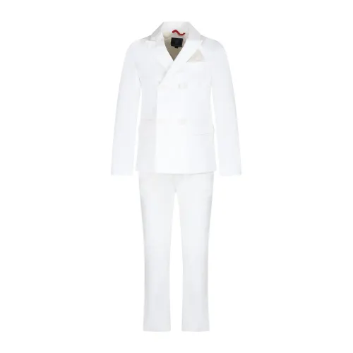 Fay , Elegant White Suit with Jacket and Trousers ,White male, Sizes: