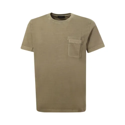 Fay , Fay T-shirts and Polos Military ,Green male, Sizes: