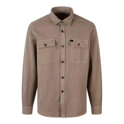 Fay , French Collar Shirt ,Beige male, Sizes: