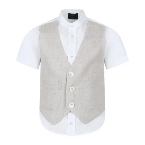Fay , Fu5P61 I0217 101Bg Short Sleeves Shirts ,White male, Sizes: