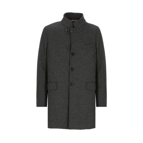 Fay , Men's Gray Wool Coat ,Gray male, Sizes: