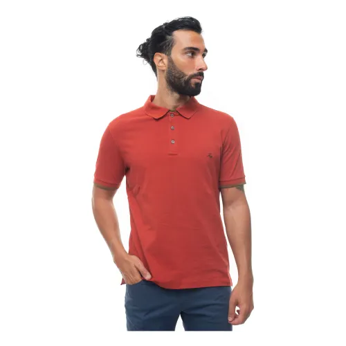 Fay , Short sleeve polo shirt ,Orange male, Sizes: