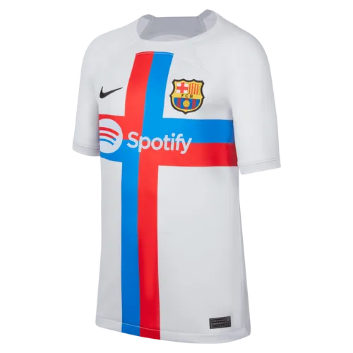 F.C. Barcelona 2022/23 Stadium Third Older Kids' Nike Dri-FIT Football Shirt - Grey - Polyester