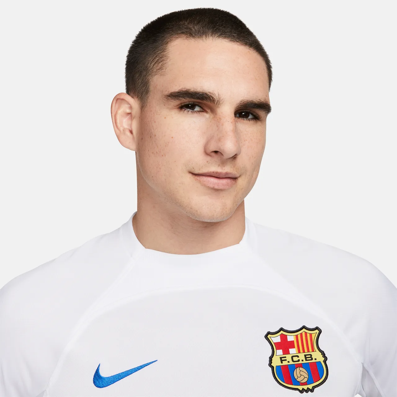 F.C. Barcelona 2023/24 Stadium Away Men's Nike Dri-FIT Football Shirt - White - Polyester