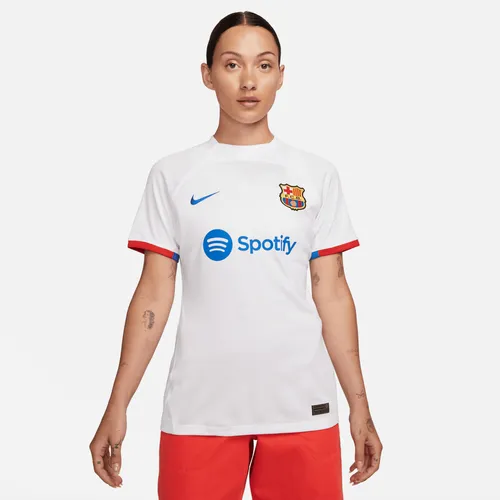 F.C. Barcelona 2023/24 Stadium Away Women's Nike Dri-FIT Football Shirt - White - Polyester
