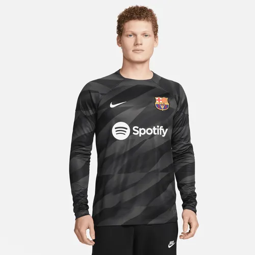 F.C. Barcelona 2023/24 Stadium Goalkeeper Men's Nike Dri-FIT Long-sleeve Football Shirt - Grey - Polyester