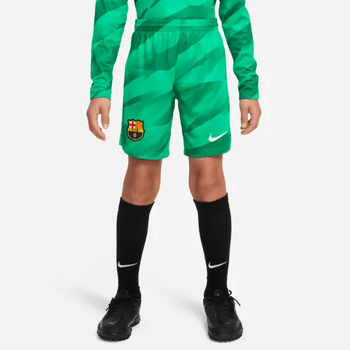 F.C. Barcelona 2023/24 Stadium Goalkeeper Older Kids' Nike Dri-FIT Football Shorts - Green - Polyester