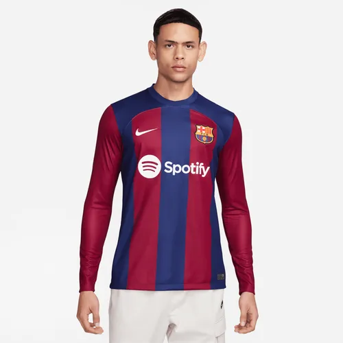 F.C. Barcelona 2023/24 Stadium Home Men's Nike Dri-FIT Football Long-Sleeve Shirt - Blue - Polyester