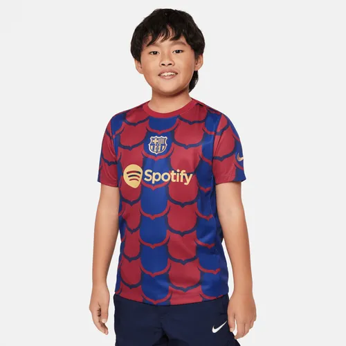 F.C. Barcelona Academy Pro Older Kids' Nike Dri-FIT Football Pre-Match Top - Blue - Polyester