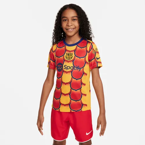 F.C. Barcelona Academy Pro Older Kids' Nike Dri-FIT Football Pre-Match Top - Yellow - Polyester
