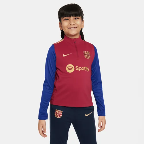 F.C. Barcelona Academy Pro Younger Kids' Nike Dri-FIT Football Drill Top - Red - Polyester