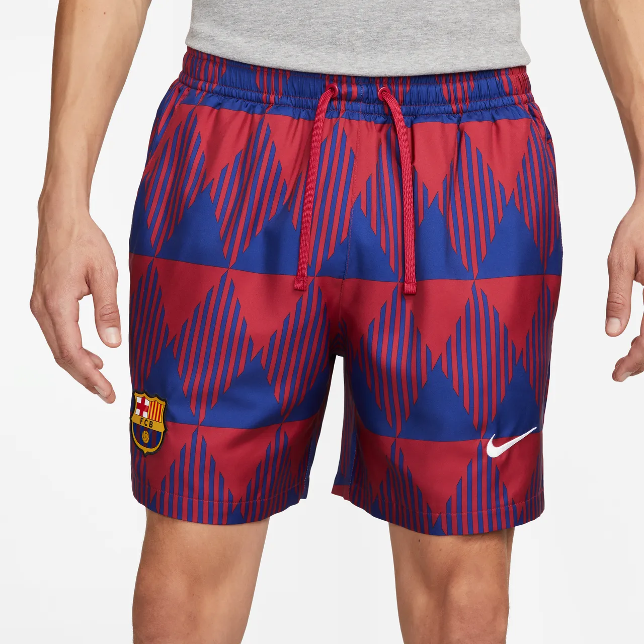 F.C. Barcelona Flow Men's Nike Graphic Football Shorts - Red - Polyester