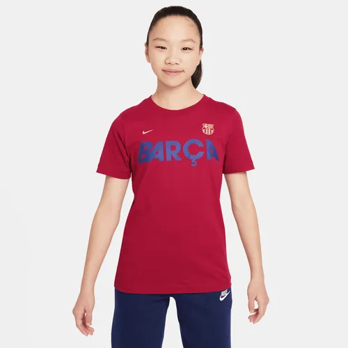 F.C. Barcelona Mercurial Older Kids' Nike Football T-Shirt - Red - Cotton