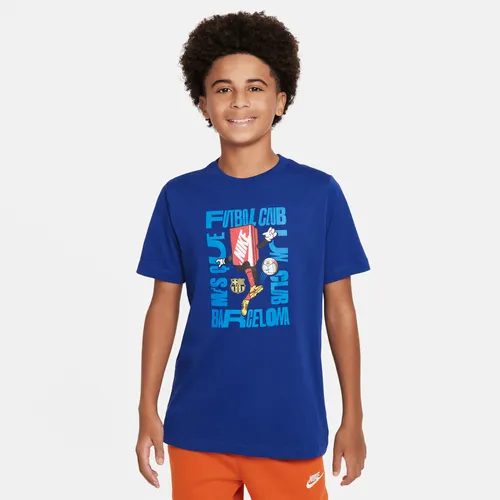 F.C. Barcelona Older Kids' Nike Football T-Shirt - Blue - Cotton