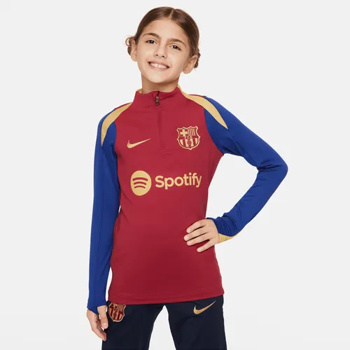 F.C. Barcelona Strike Older Kids' Nike Dri-FIT Football Drill Top - Red - Polyester