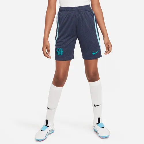 F.C. Barcelona Strike Third Older Kids' Nike Dri-FIT Football Knit Shorts - Blue - Polyester