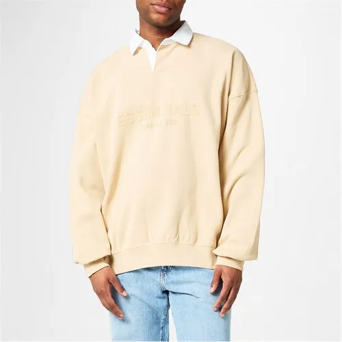 FEAR OF GOD ESSENTIALS Henley Waffle Knit Cotton Polo Rugby Shirt - Brown