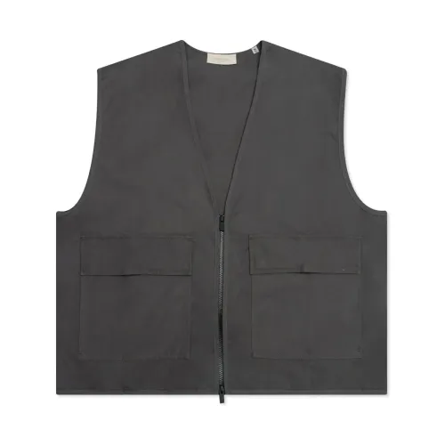 Fear Of God , Logo Work Vest Iron Jacket ,Gray male, Sizes: