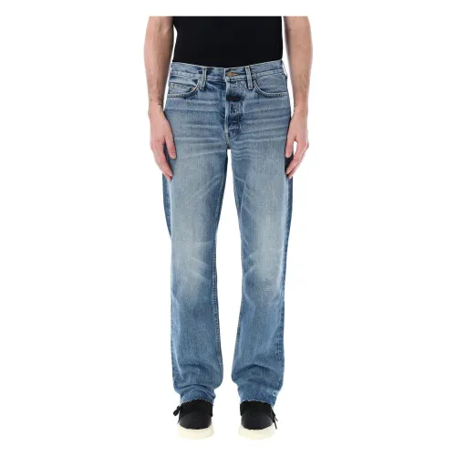 Fear Of God , Men's Clothing Jeans Indigo Blue Ss24 ,Blue male, Sizes: