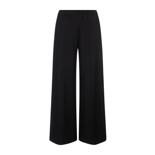 Fedeli , Black Cashmere Trousers for Women ,Black female, Sizes: