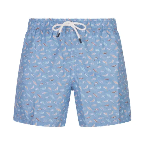 Fedeli , Blue Dolphin Swim Shorts ,Blue male, Sizes: