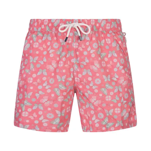 Fedeli , Butterfly Print Swim Shorts Pink ,Multicolor male, Sizes: