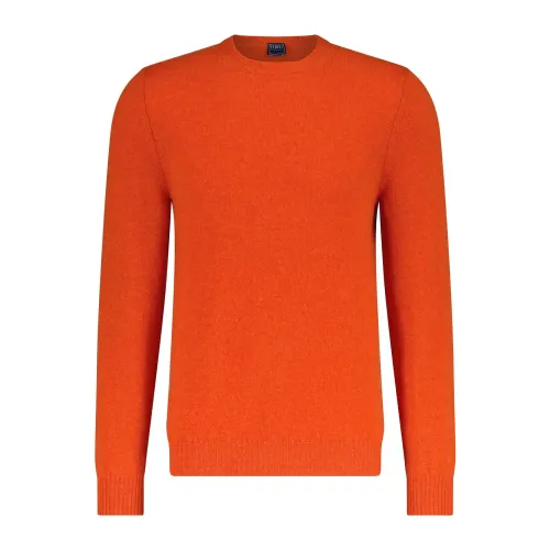 Fedeli , Cashmere Sweater ,Orange male, Sizes: