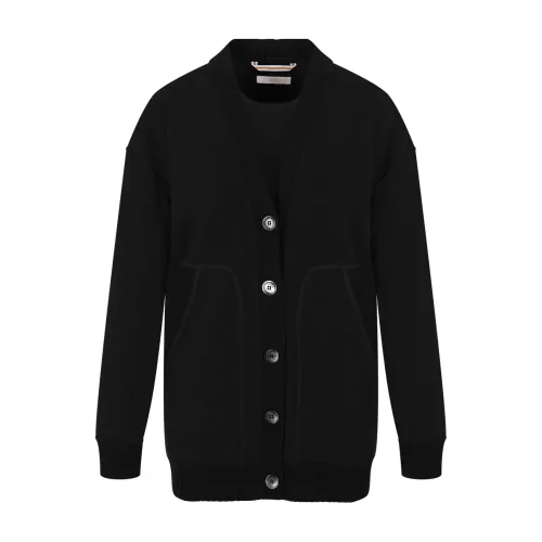 Fedeli , Luxurious Black Cashmere Maxi Cardigan for Women ,Black female, Sizes: