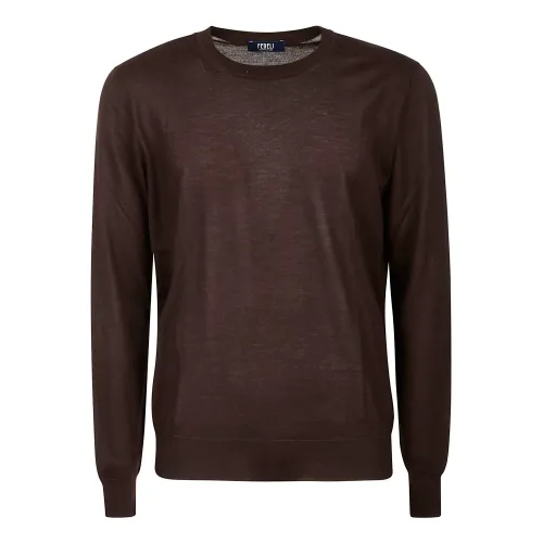 Fedeli , Men Clothing Sweater 5Ui07119 ,Brown male, Sizes: