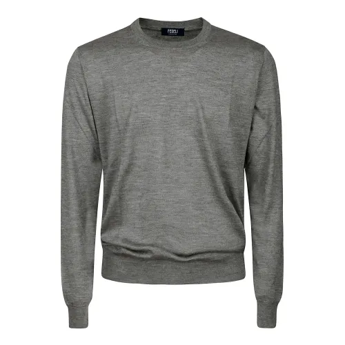 Fedeli , Men Clothing Sweater 5Ui07119 ,Gray male, Sizes: