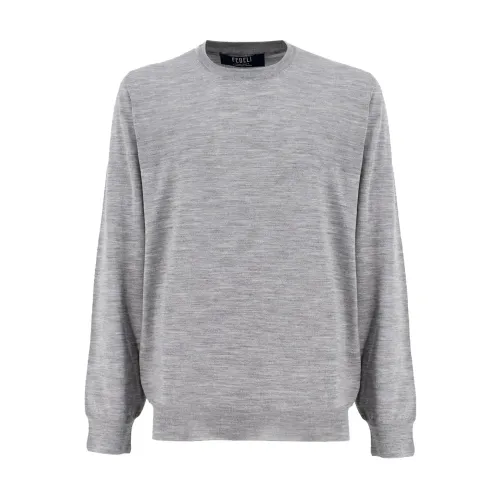Fedeli , Mens Clothing Knitwear 1 Aw23 ,Gray male, Sizes: