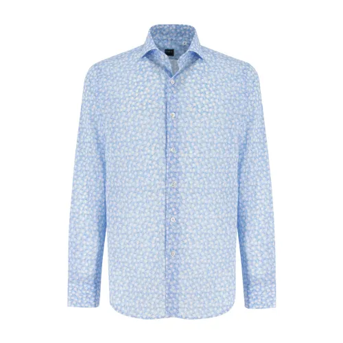 Fedeli , Men's Clothing Shirts C10000_7 Ss24 ,Blue male, Sizes: