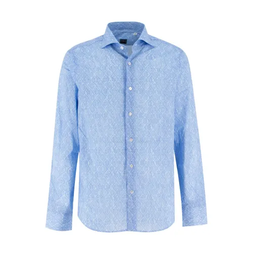 Fedeli , Mens Clothing Shirts C10001_2 Ss24 ,Blue male, Sizes: