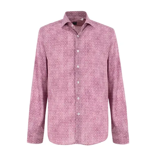 Fedeli , Men's Clothing Shirts C10163_10 Ss24 ,Pink male, Sizes: