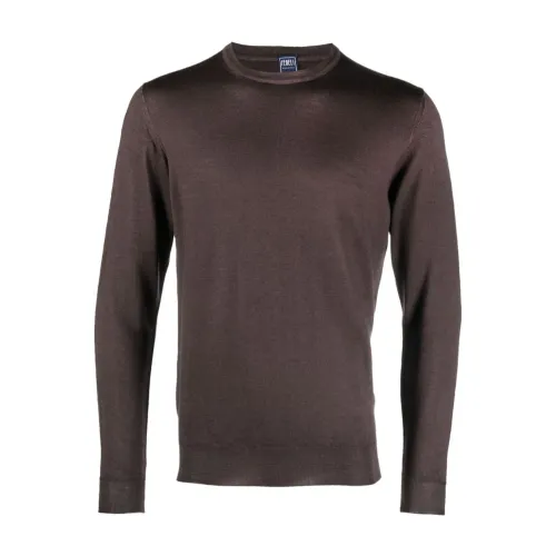 Fedeli , Merino wool knitwear ,Brown male, Sizes: