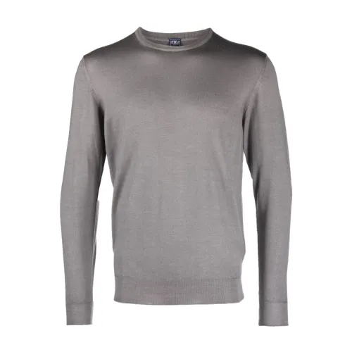 Fedeli , Merino wool knitwear ,Gray male, Sizes: