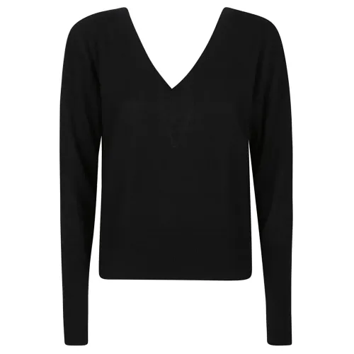 Federica Tosi , Black V-Neck Sweater ,Black female, Sizes: