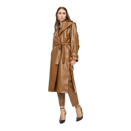 Federica Tosi , Ecopelle High-Waisted Trench ,Brown female, Sizes: