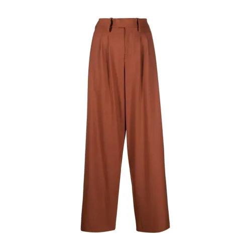 Federica Tosi , Fti22Pa074.0Ga0034 Wide Trousers ,Brown female, Sizes: