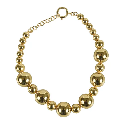 Federica Tosi , Golden Gradient Bead Necklace Accessories ,Yellow female, Sizes: ONE SIZE