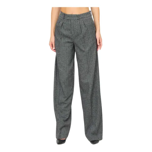 Federica Tosi , High-waisted Pleated Trousers ,Gray female, Sizes: