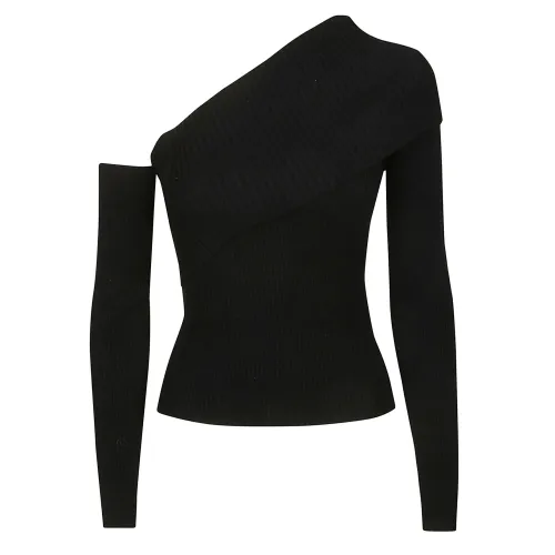 Federica Tosi , Nero Asymmetrical Sweater ,Black female, Sizes: