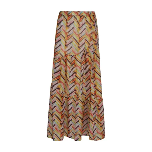 Feel me Fab , Noto Printed Long Skirt ,Multicolor female, Sizes: