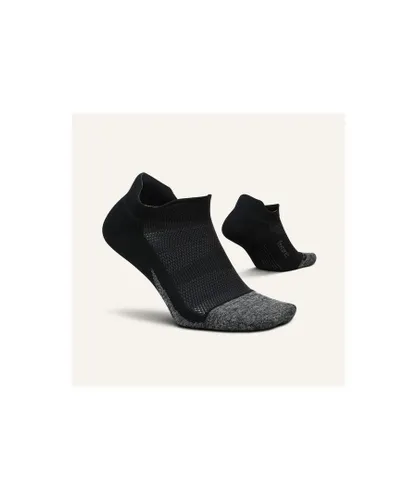 Feetures Unisex Elite Light Cushion No Show Tab Black - Black/Dark Grey Nylon