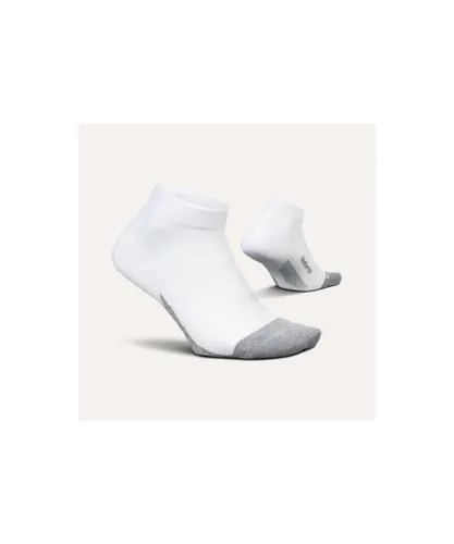 Feetures Unisex Elite Max Cushion Low Cut White - White/Grey