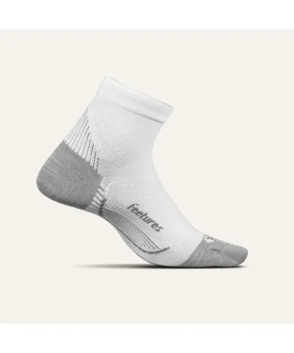 Feetures Unisex PF Relief Ultra Light Quarter Socks White Spandex