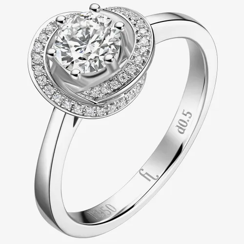 FEI LIU Aurora Platinum Diamond Halo Cluster Ring (O) AUR-950P-008-WDWD