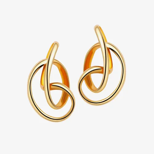 Fei Liu Serenity Gold Plated Twist Stud Earrings SER-925G-203-0000