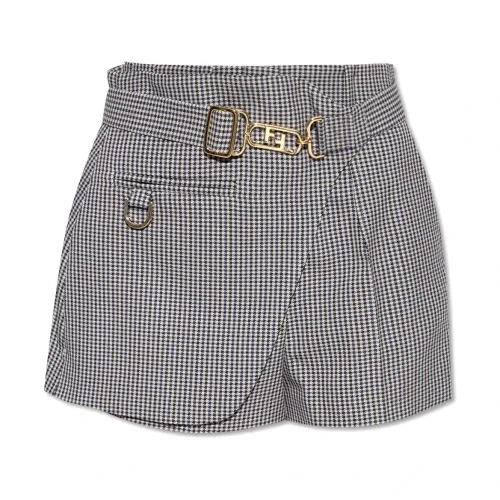 Fendi , Baguette Belt Shorts ,Gray female, Sizes: